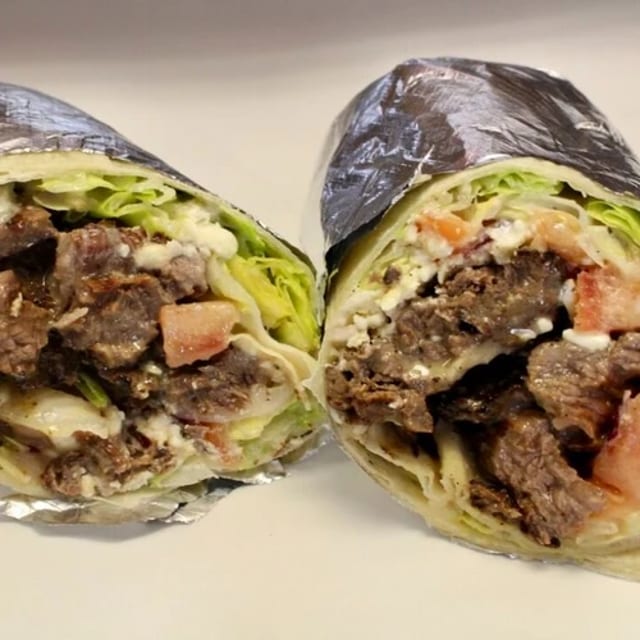 Greek Steak Tip Wrap.