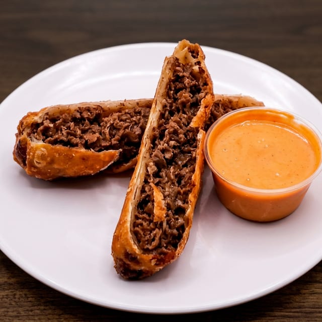 Philly Cheese Steak Egg Roll.