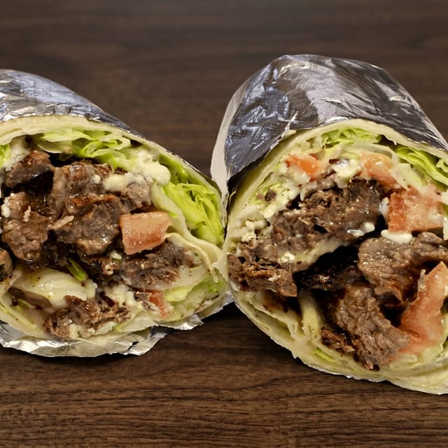 Greek Steak Tip Wrap.