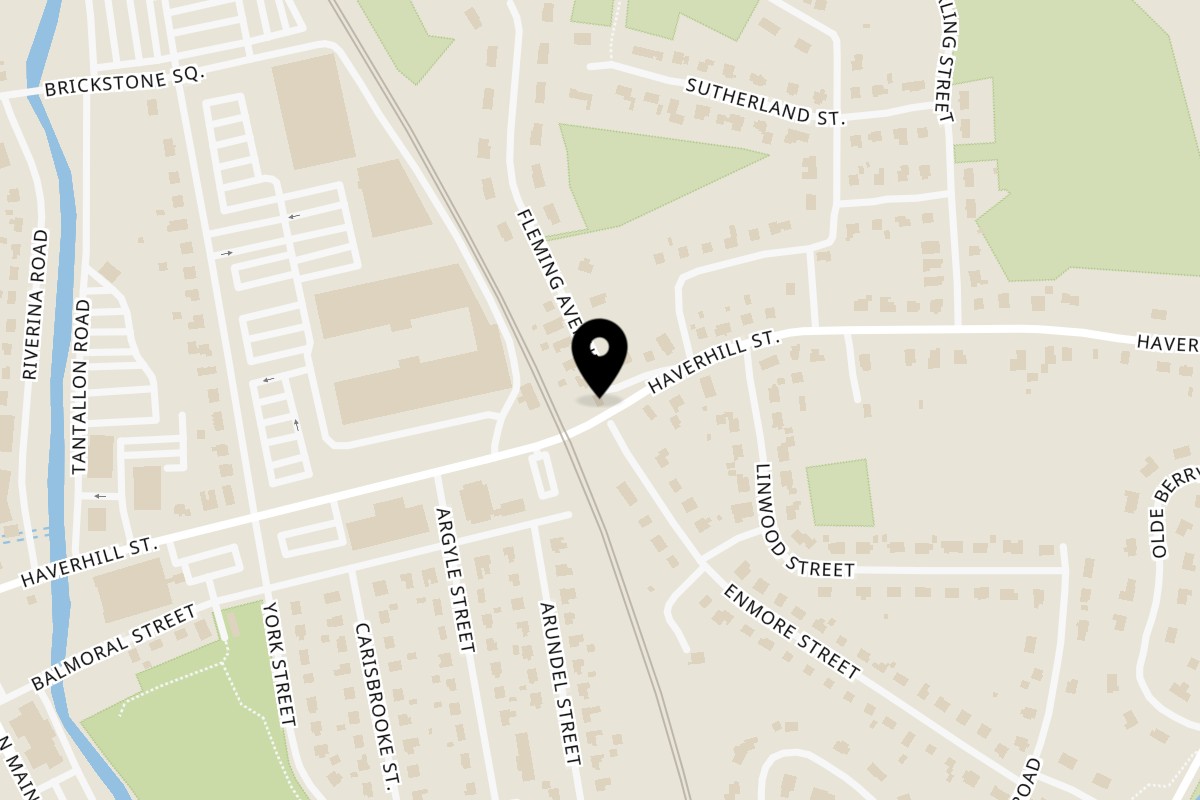 Map showing the location of Mr. Takeout Grill & Deli on 54 Haverhill St in Andover